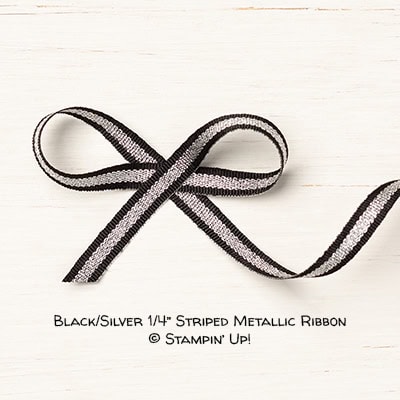 Black/Silver 1/4" Striped Metallic Ribbon © Stampin' Up!