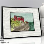 By the Bay stamp set and Seaside embossing folder by Stampin' Up! Watercolor card made by Candy Ford #stampcandy