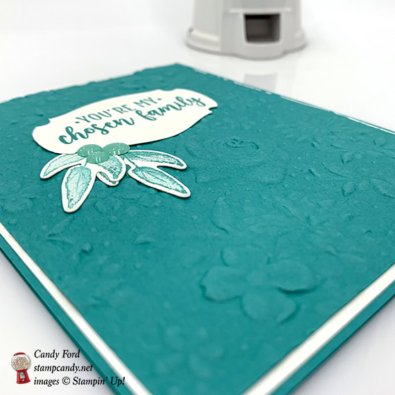 Part of My Story stamp set, Story Label Punch, Country Floral dynamic embossing folder, Painted Seasons stamp set, Four Seasons Framelits Dies, Glitter Enamel Dots from Stampin' Up! #stampcandy