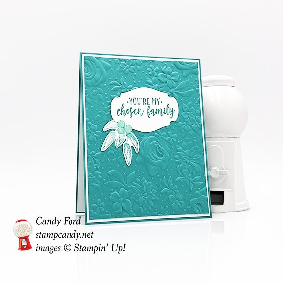 Part of My Story stamp set, Story Label Punch, Country Floral dynamic embossing folder, Painted Seasons stamp set, Four Seasons Framelits Dies, Glitter Enamel Dots from Stampin' Up! #stampcandy