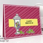 Sweetest Thing Bundle & How Sweet It Is paper from Stampin' Up! Happy Birthday Card made by Candy Ford #stampcandy