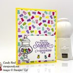 More Than Words stamp set, Sweetest Thing stamp set, Jar of Sweets Framelits Dies, How Sweet It Is Designer Series Paper from Stampin' Up! Card made by Candy Ford #stampcandy
