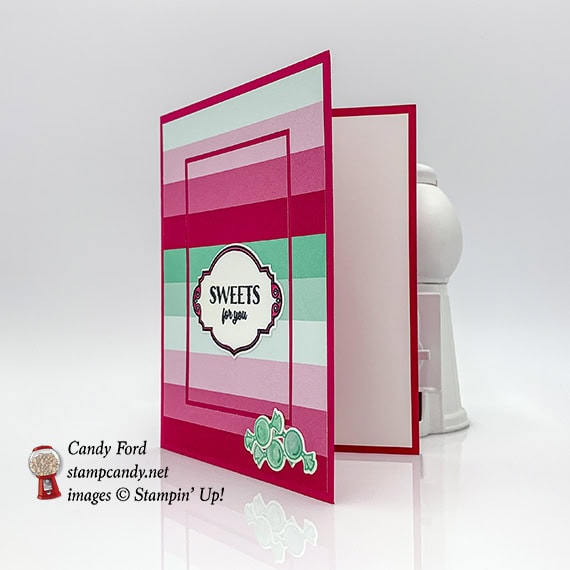 Sweetest Thing stamp set, Jar of Sweets Framelits Dies, How Sweet It Is Designer Series Paper from Stampin' Up! Card made by Candy Ford #stampcandy