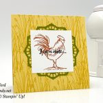 Candy Ford made this Just a Note card using the Home To Roost Sale-a-bration stamp set and Colored Doilies from Stampin' Up! #stampcandy