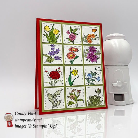 In Every Season stamp set Sunny Days stamp set, and Stitched Shaped Framelits Dies from Stampin' Up! Card made by Candy Ford #stampcandy