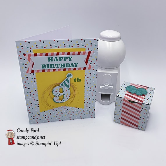 March 2019 Paper Pumpkin Kit, Popping Birthday, alternate projects by Candy Ford #stampcandy