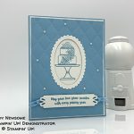 Piece of Cake stamp set, Tufted embossing folder, Layering Ovals Framelits Dies, Rose Trellis Thinlits Dies, Needlepoint Elements Framelits Dies from Stampin' Up! Card made by Judy Newsome. #stampcandy