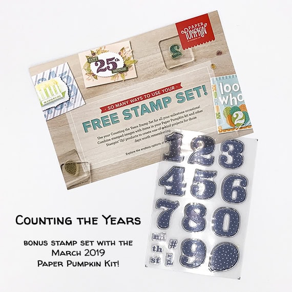 Counting the Years bonus stamp set with March 2019 Paper Pumpkin "Poppin' Birthday" kit