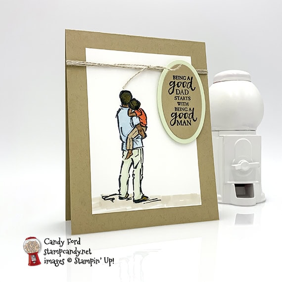 A Good Man stamp set from Stampin' Up!, card for dad made by Candy ford #stampcandy