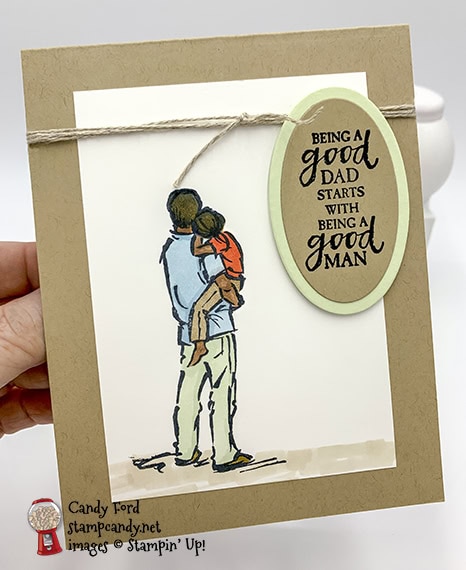A Good Man stamp set from Stampin' Up!, card for dad made by Candy ford #stampcandy