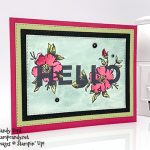watercolor Hello card made with the Floral Statement stamp set and Rectangle Stitched Framelits Dies from Stampin' Up! #stampcandy