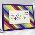 colorful birthday card made using the Life is Grand stamp set, Uninked Spectrum Pad with 5 colors of reinkers, How Sweet It Is Designer Series Paper, and Happiness Blooms Enamel Dots from Stampin' Up! #stampcandy