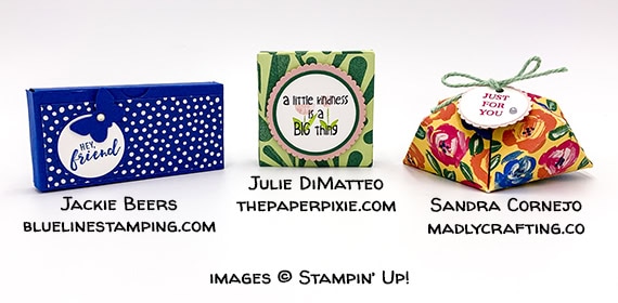 gifts from Charlotte OnStage made by Jackie Beers, Julie Dimatteo, and Sandra Cornejo #stampinup