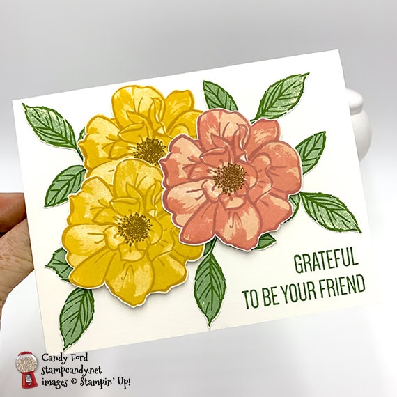 friend card made by Candy Ford using the To A Wild Rose stamp set from Stampin' Up! #stampcandy