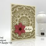 Sneak Peek Stampin' Up! Floral Essence laser cut DSP handmade card by Candy Ford of Stamp Candy