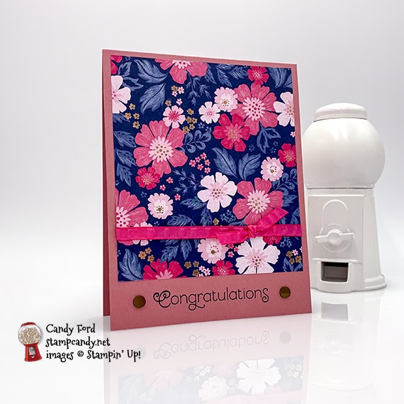 Everything is Rosy (limited edition product medley - only available in May 2019) handmade congratulations card made by Candy Ford of Stamp Candy