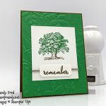 Lovely As a Tree stamp set, Make a Difference stamp set, Layered Leaves embossing folder by Stampin' Up! for the Inking Royalty Remember Blog Hop (IRBH.) Card made by Candy Ford #stampcandy