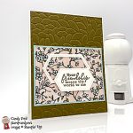 Stampin' Up! Bird Ballad DSP, Free As A Bird bundle with Layered Leaves Embossing Folder handmade card by Candy Ford at Stamp Candy