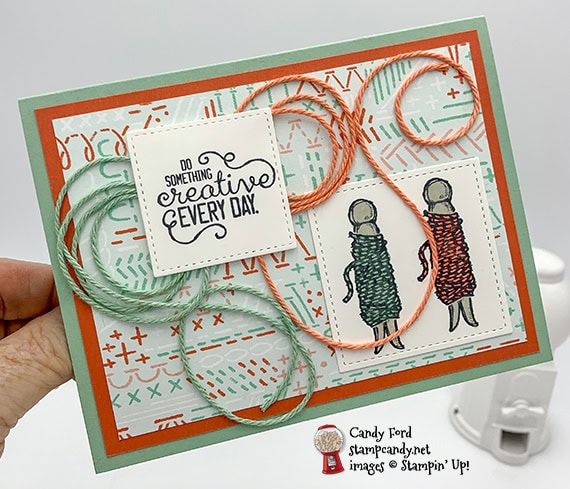 Stampin' Up! It Starts With Art bakers twine handmade card by Candy Ford of Stamp Candy