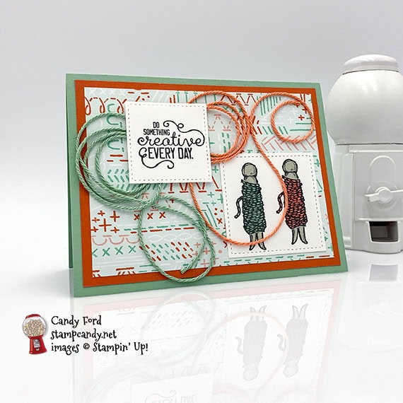 Stampin' Up! It Starts With Art bakers twine handmade card by Candy Ford of Stamp Candy