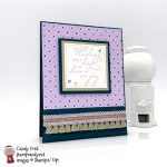Stampin' Up! Woven Heirlooms stamp set and Woven Threads DSP, Scalloped Linen Ribbon handmade card by Candy Ford of Stamp Candy