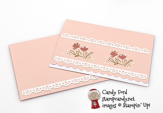 Scalloped Note Card & Envelope, Delightful Day stamp set, and Arts & Crafts Dies from Stampin' Up! made by Candy Ford #stampcandy