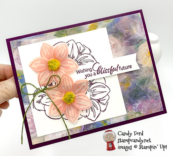 Floral Essence stamp set, Perennial Flower Punch, Perennial Essence Designer Series Paper from Stampin' Up! handmade card #stampcandy