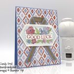 good luck card made by Candy Ford using the Believe You Can host stamp set, Woven Threads Designer Series Paper, stitched Nested Labels Dies, and Seaside Spray Linen Ribbon from Stampin' Up! #stampcandy