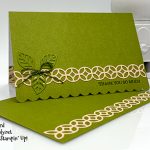 Scalloped Note Cards & Envelopes, Flourish Dies from Stampin' Up! Thank you card made by Candy Ford #stampcandy