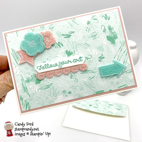 Stampin' Up! Follow Your Art stamp set & Follow Your Art Embellishment kit handmade card by Candy Ford of Stamp Candy