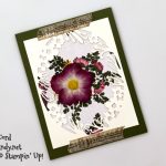Stampin' Up! Pressed Petals DSP & washi tape with Bird Ballad Laser cut cards handmade card by Candy Ford of Stamp Candy