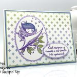 Stampin' Up! New Wonders host set with pattern party background handmade card by Candy Ford of Stamp Candy
