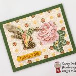 Stampin' Up! Memorable Mosaic bundle and Mosaic Mood DSP handmade hummingbird card by Candy Ford of Stamp Candy