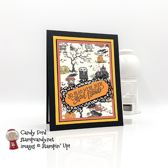 Stampin' Up! Spooktacular Bash to Every Season Ornate Frames Dies halloween card by Candy Ford of Stamp Candy