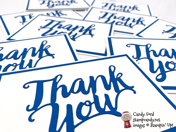 Thank You Dies, thank you note cards, Stampin' Up!, Candy Ford #stampcandy