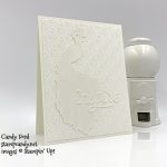 Stampin' Up! Royal Peacock bundle with Detailed Peacock Dies & Sweet Silhouettes Dies card in white by Candy Ford of Stamp Candy