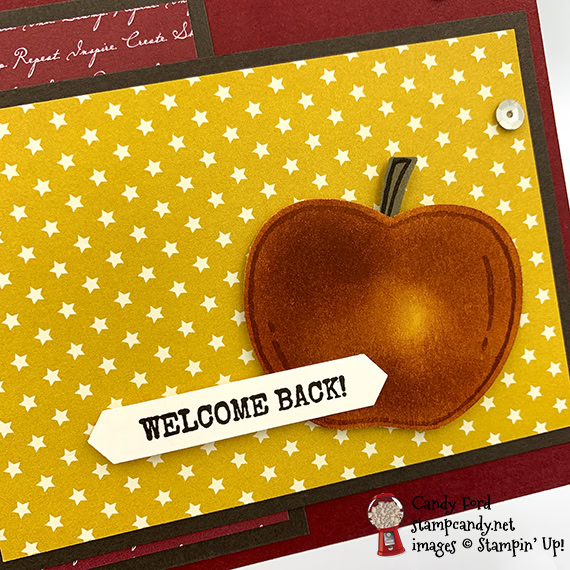 ICSBH 09-2019 Fabulous Fall back to school card made with Stampin' Up! Harvest Hellos stamp set and Apple Builder Punch, made by Candy Ford #stampcandy #icsbloghop