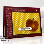 ICSBH 09-2019 Fabulous Fall back to school card made with Stampin' Up! Harvest Hellos stamp set and Apple Builder Punch, made by Candy Ford #stampcandy #icsbloghop