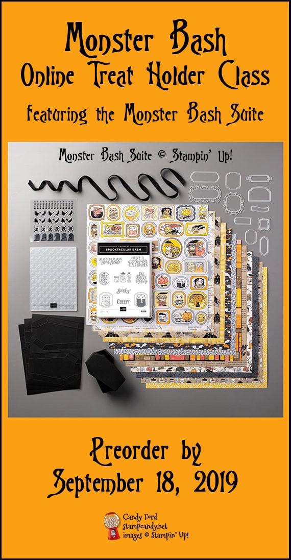 Stampin' Up! Monster Bash Treat Holder Online Class by Candy Ford #stampcandy