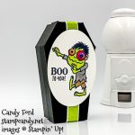 Boo to You and Everything Festive stamp sets, Coffin Boxes, Layering Ovals Dies, Granny Apple Green Ribbon, Googly Eyes, all from Stampin' Up! Made by Candy Ford #stampcandy
