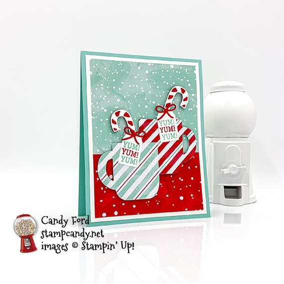 Cup of Christmas bundle yum card. Stampin' Up! Candy Ford #stampcandy