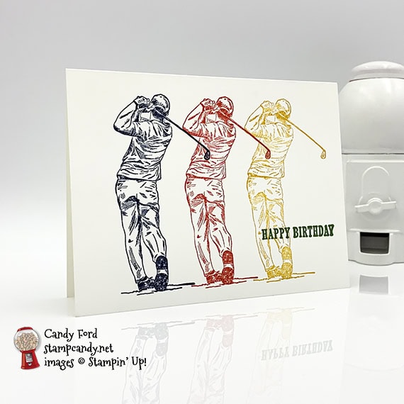 Stampin' Up! Country Club Suite Golfer Card by Candy Ford of Stamp Candy