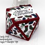 faceted treat box made using Perfectly Plaid stamp set, Wrapped in Plaid specialty designer series paper, Banner Triple Punch, Stampin' Blends Markers by Stampin' Up! Box made by Candy Ford of #stampcandy