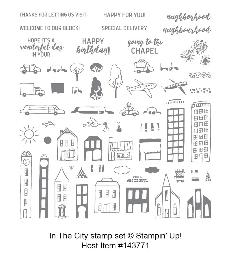 In the City stamp set by Stampin' Up! Get it with host rewards!