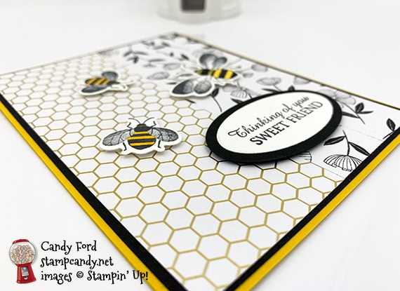 Stampin' Up! Honey Bee Bundle, Layering Ovals Dies card Candy Ford #stampcandy