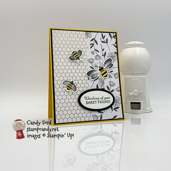 Stampin' Up! Honey Bee Bundle, Layering Ovals Dies card Candy Ford #stampcandy