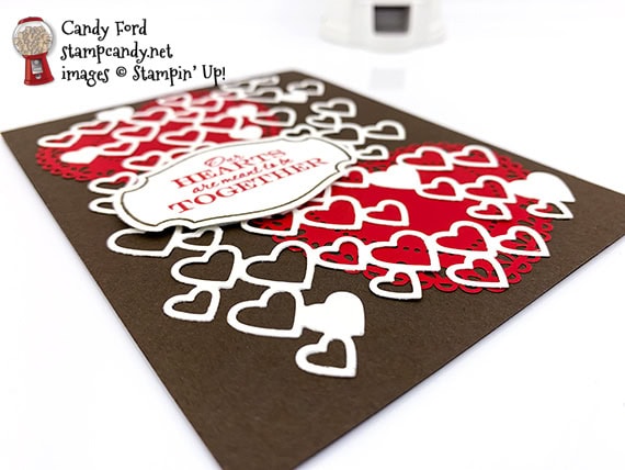 Stampin' Up! Heart to Heart and Detailed Heart Die card by Candy Ford of Stamp Candy