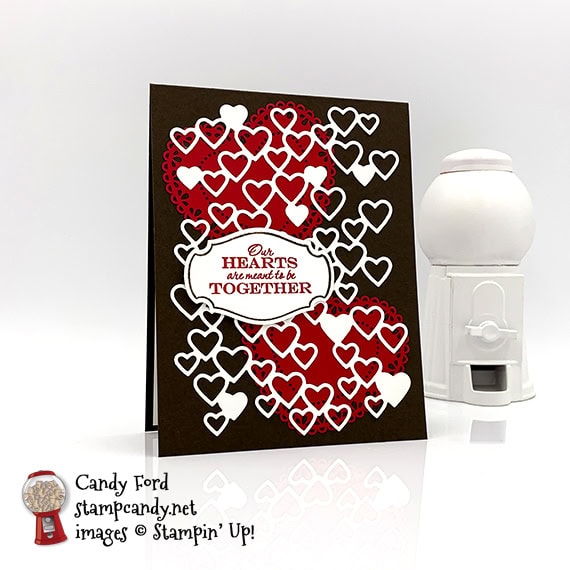 Stampin' Up! Heart to Heart and Detailed Heart Die card by Candy Ford of Stamp Candy