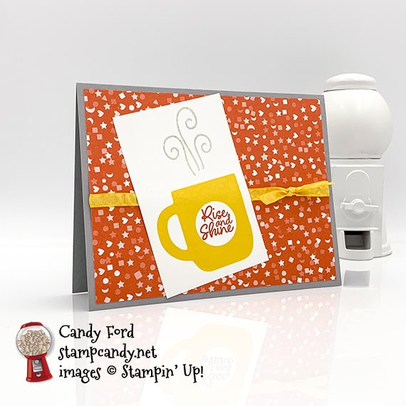 Stampin' Up! Rise & Shine stamp set, Follow Your Art Designer Series Paper, card made by Candy Ford #stampcandy