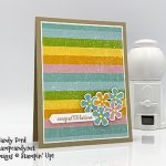 Stampin' Up! Small Bloom Punch, Pleased as Punch DSP, congratulations card by Candy Ford #stampcandy